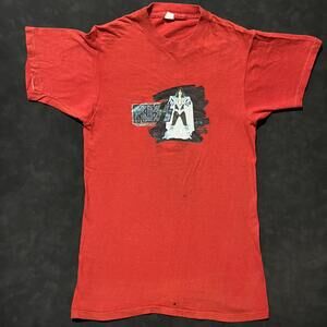 Vintage KISS Ace Frehley Shirt Mens Medium Red Made USA 1978 Glitter Band 70s